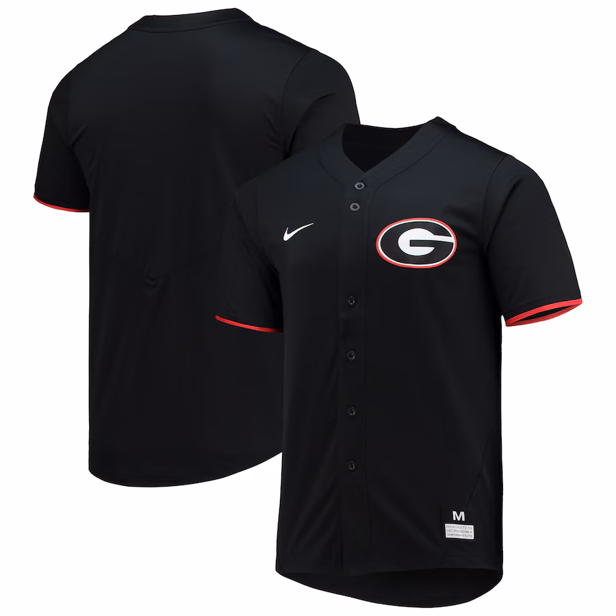 Georgia Bulldogs Nike Replica Baseball Jersey - Black - ujerseystore