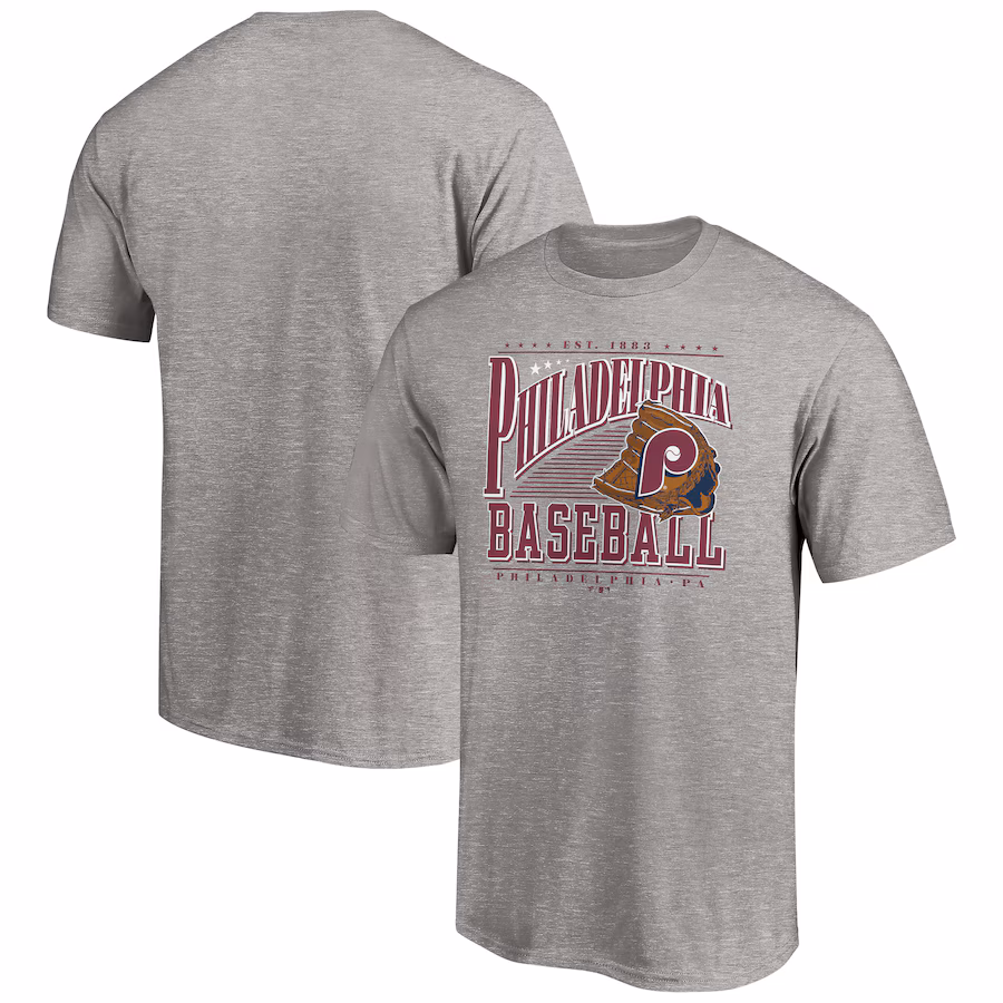 Men's Philadelphia Phillies Heather Gray Cooperstown Collection Winning Time T-Shirt - ujerseystore