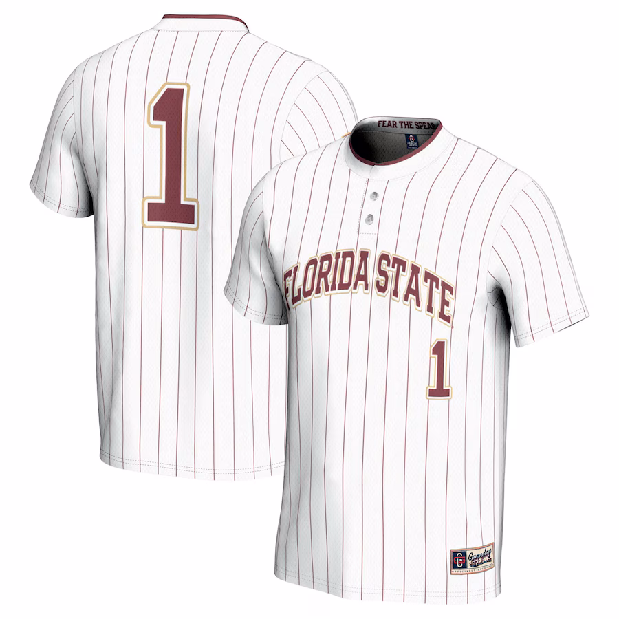Youth GameDay Greats #1 White Florida State Seminoles Lightweight Softball Jersey - ujerseystore