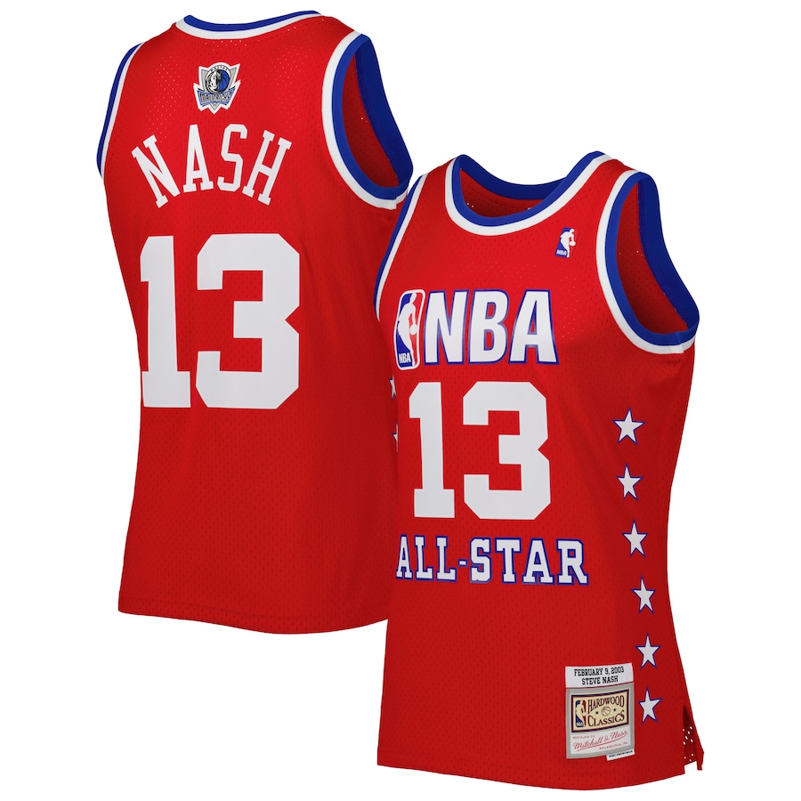 Men's Western Conference Steve Nash Mitchell & Ness Red 2003 All Star Game Swingman Jersey - ujerseystore