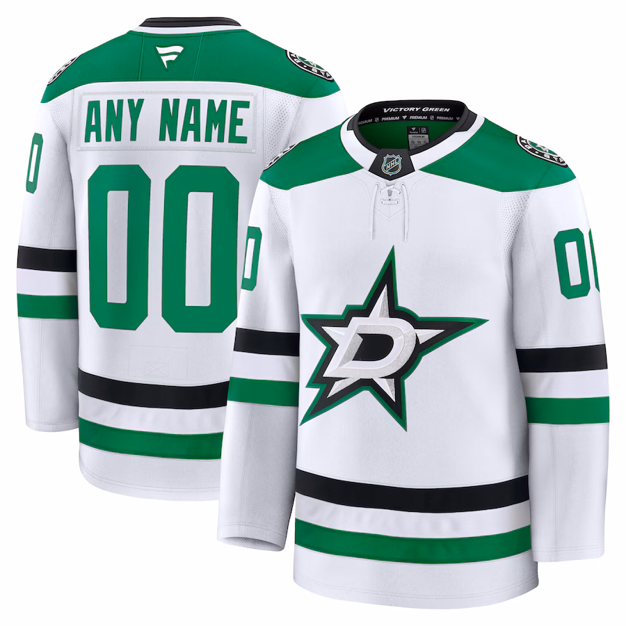 Men's Dallas Stars Fanatics White Away Premium Custom Jersey - ujerseystore