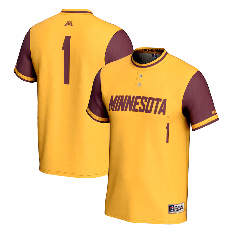 Youth GameDay Greats #1 Gold Minnesota Golden Gophers Lightweight Softball Jersey - ujerseystore