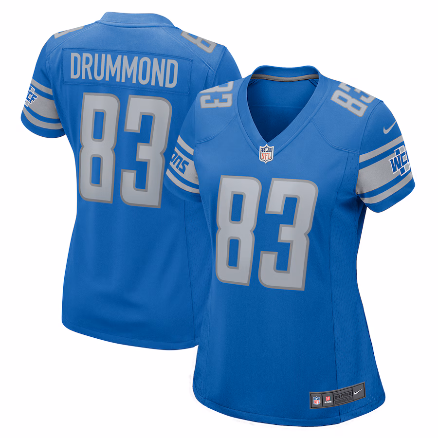 Women's Detroit Lions Dylan Drummond Nike  Blue Team Game Jersey - ujerseystore