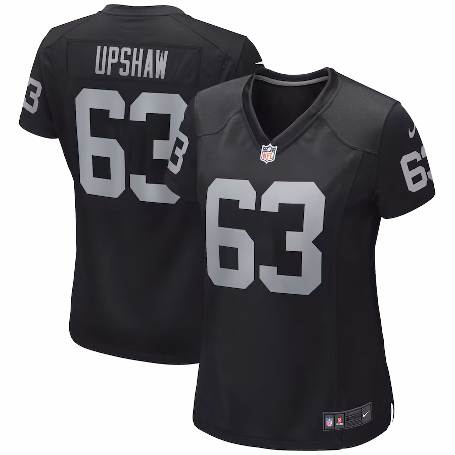 Women's Las Vegas Raiders Gene Upshaw Nike Black Game Retired Player Jersey - ujerseystore