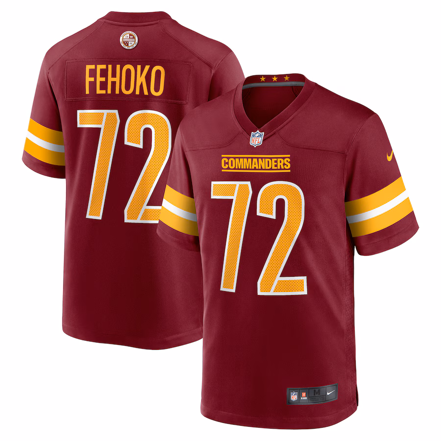 Men's Washington Commanders Viliami Fehoko Jr. Nike Burgundy Team Game Jersey - ujerseystore
