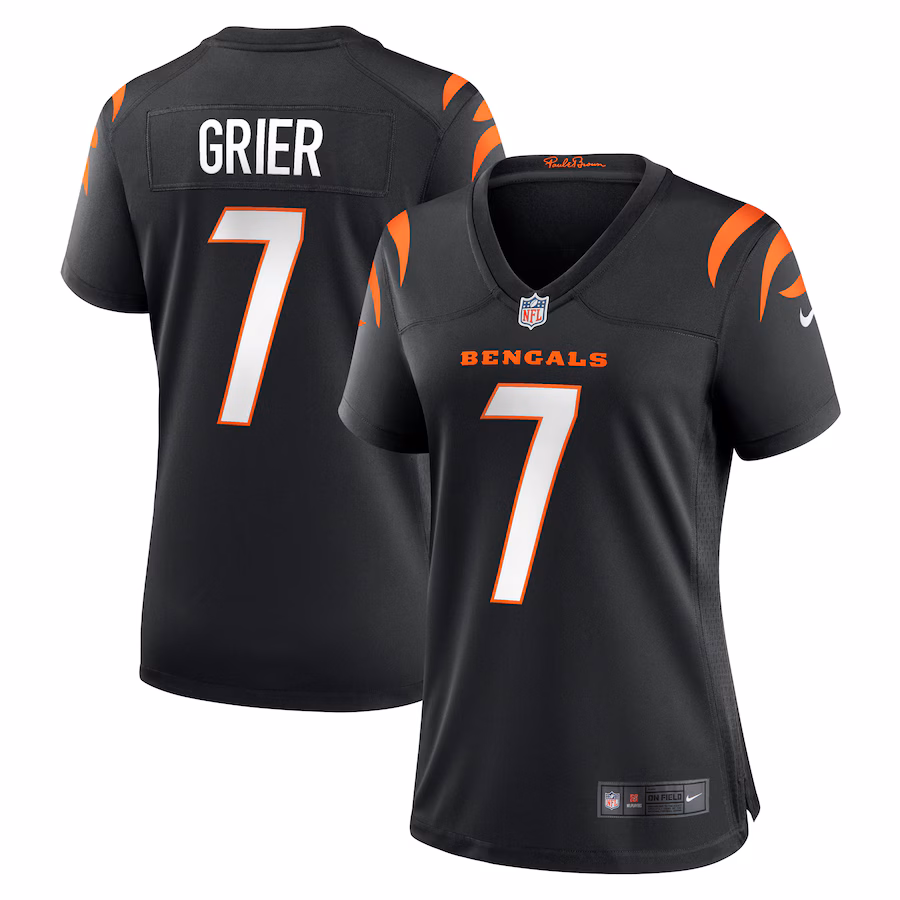 Women's Cincinnati Bengals Will Grier Nike  Black Team Game Jersey - ujerseystore
