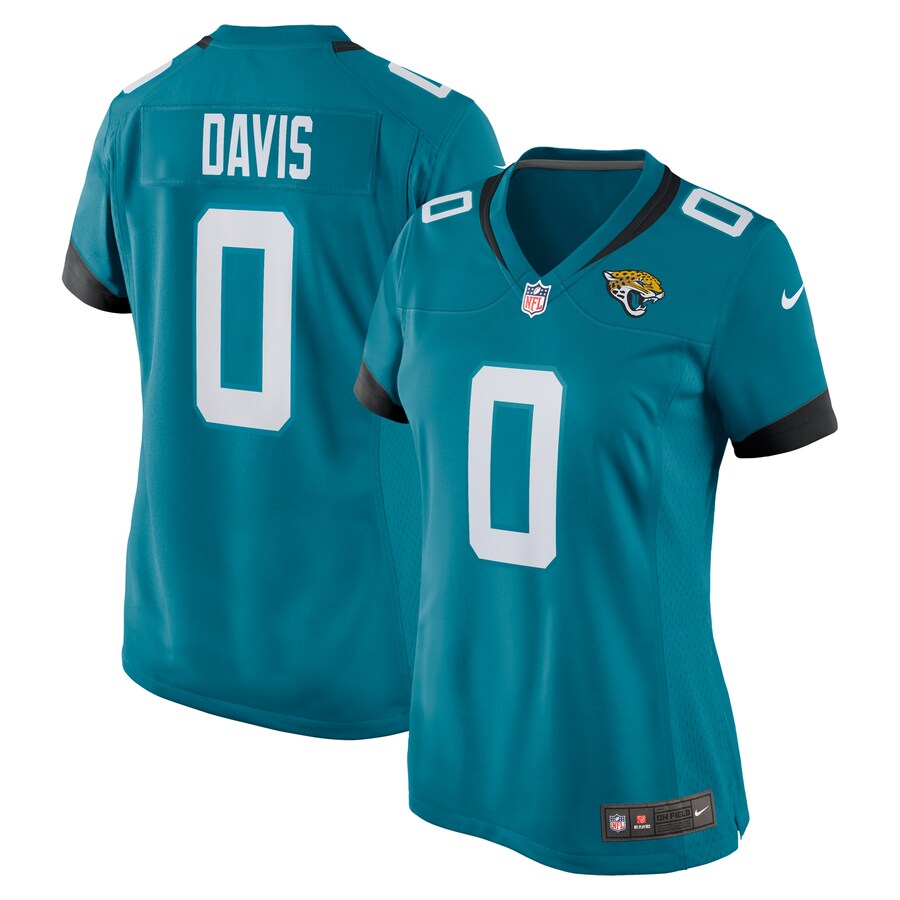 Women's Jacksonville Jaguars Gabe Davis Nike Teal Team Game Player Jersey - ujerseystore