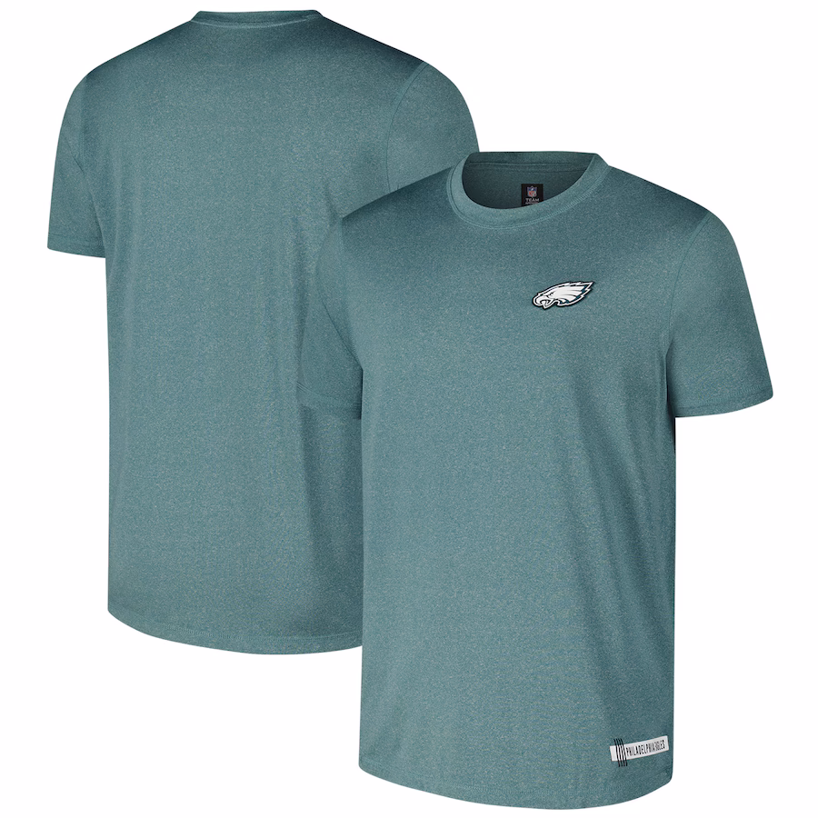 Men's Philadelphia Eagles New Era Heather Midnight Green 2024 NFL Training Camp T-Shirt - ujerseystore