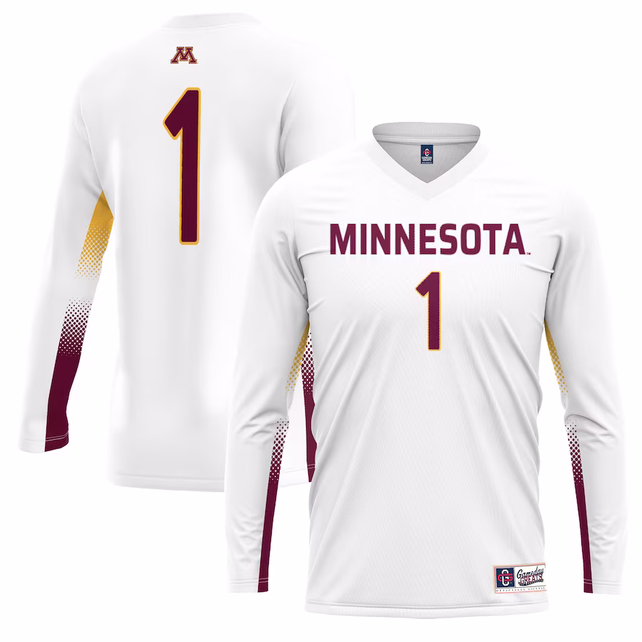 #1 Minnesota Golden Gophers GameDay Greats Youth Lightweight Women's Volleyball Jersey - White - ujerseystore