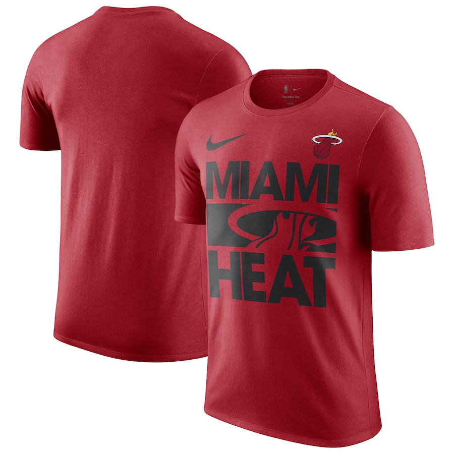 Men's Miami Heat Nike Red Courtside This Is Our Year T-Shirt - ujerseystore