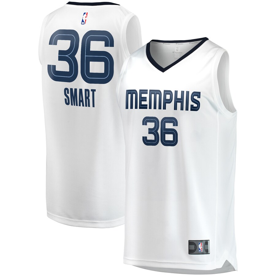 Youth Memphis Grizzlies Marcus Smart Fanatics White Fast Break Player Jersey - Association Edition - ujerseystore