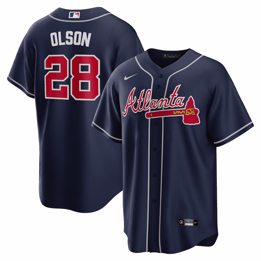 Men's Atlanta Braves Matt Olson Nike Navy Alternate Replica Player Jersey - ujerseystore