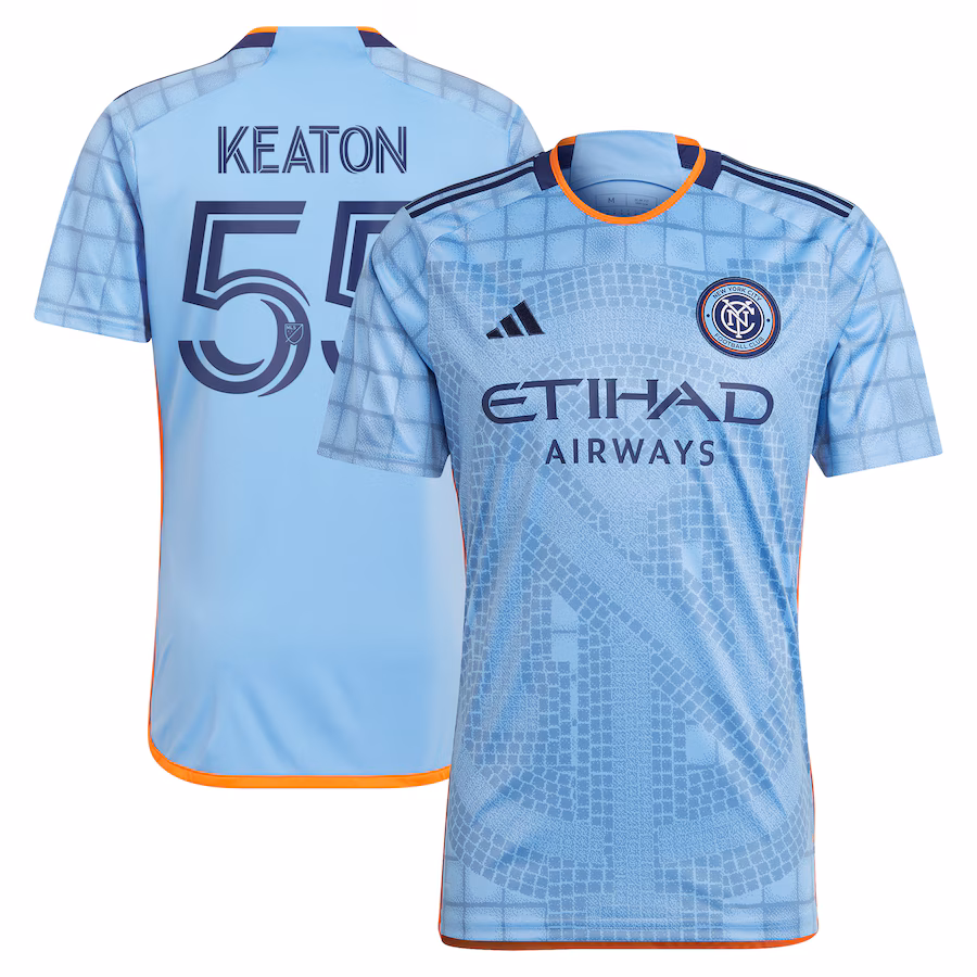 Men's New York City FC Keaton Parks adidas Light Blue 2023 The Interboro Kit Replica Jersey - ujerseystore