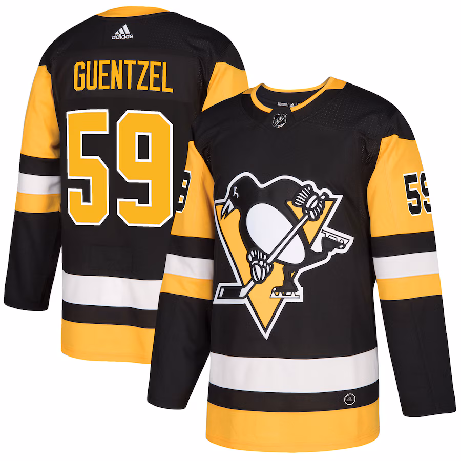 Men's Pittsburgh Penguins Jake Guentzel adidas Black Authentic Player Jersey - ujerseystore
