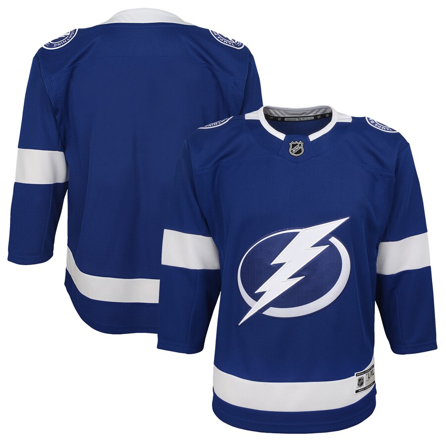 Youth Tampa Bay Lightning Blue Home Blank Premier Jersey - ujerseystore