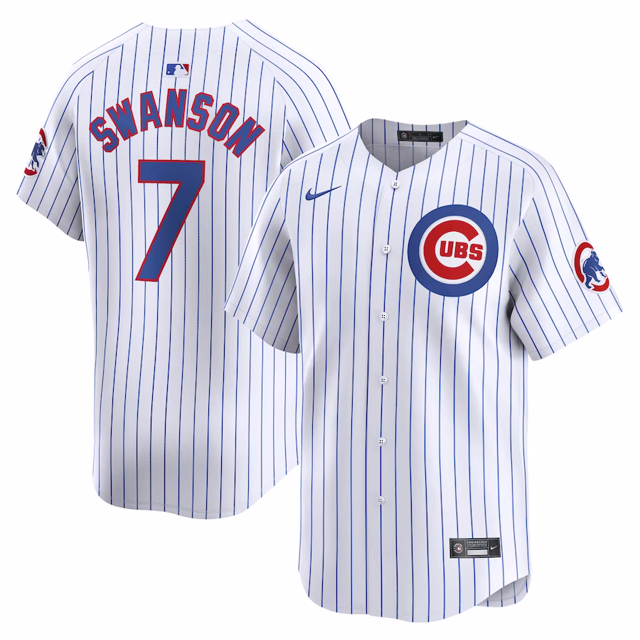 Men's Chicago Cubs Dansby Swanson Nike White Home Limited Player Jersey - ujerseystore