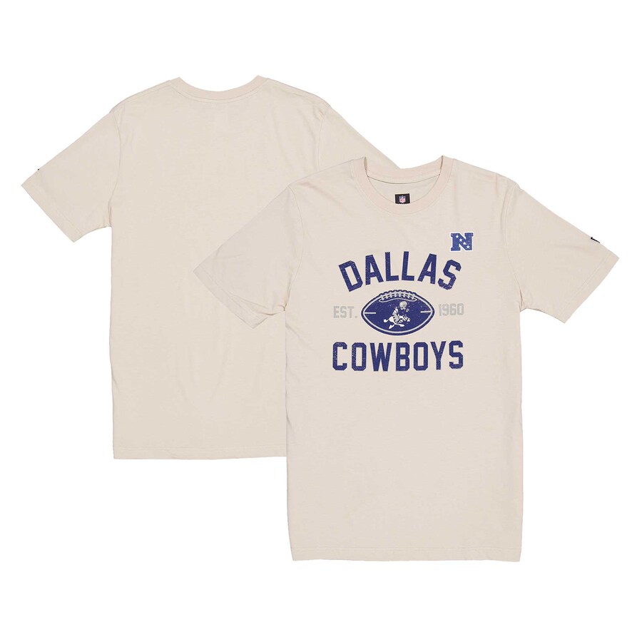 Men's Dallas Cowboys New Era Cream Historic T-Shirt - ujerseystore