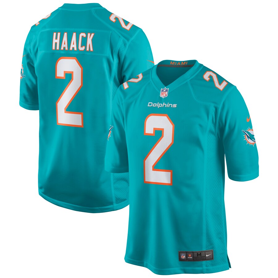 Men's Miami Dolphins Matt Haack Nike Aqua Game Jersey - ujerseystore
