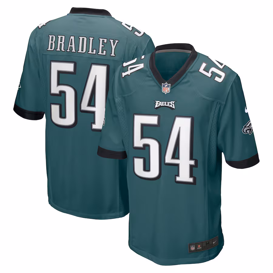 Men's Philadelphia Eagles Shaun Bradley Nike Midnight Green Game Jersey - ujerseystore