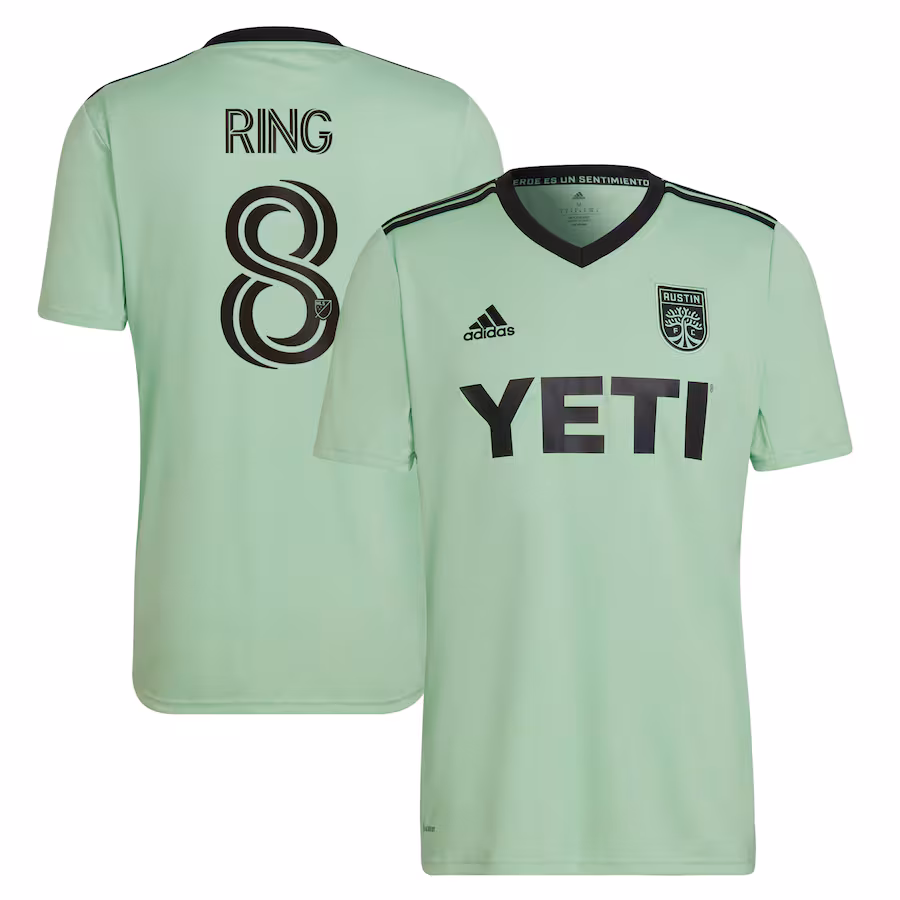 Men's Austin FC Alexander Ring adidas Mint 2022 The Sentimiento Kit Replica Player Jersey - ujerseystore