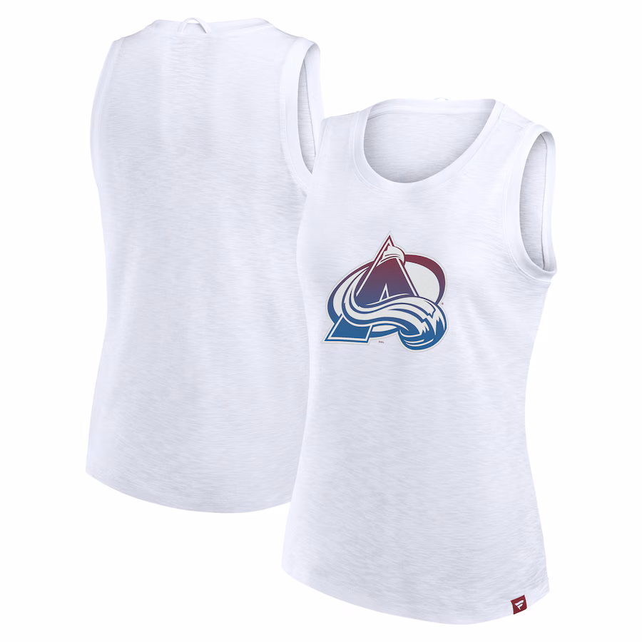 Women's Colorado Avalanche Fanatics White Slub Tank Top - ujerseystore