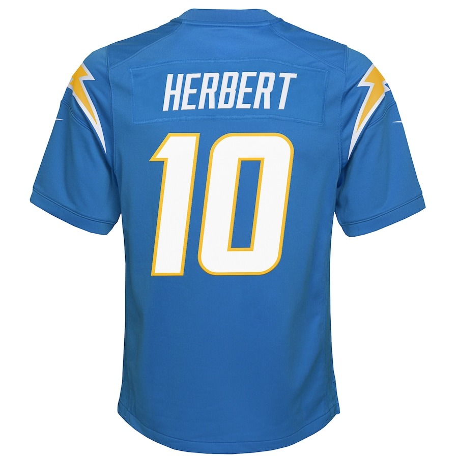 Youth Los Angeles Chargers Justin Herbert Nike Powder Blue Game Jersey - ujerseystore