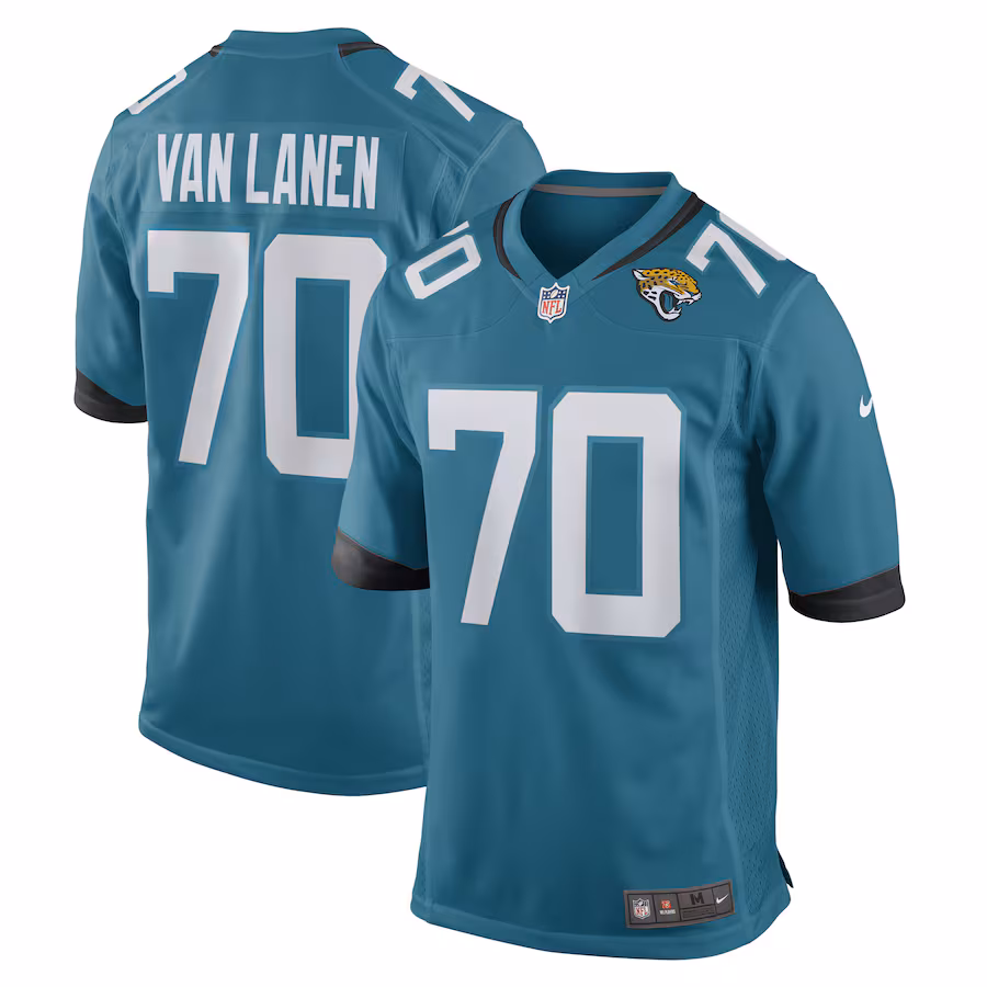 Men's Jacksonville Jaguars Cole Van Lanen Nike Teal Game Player Jersey - ujerseystore