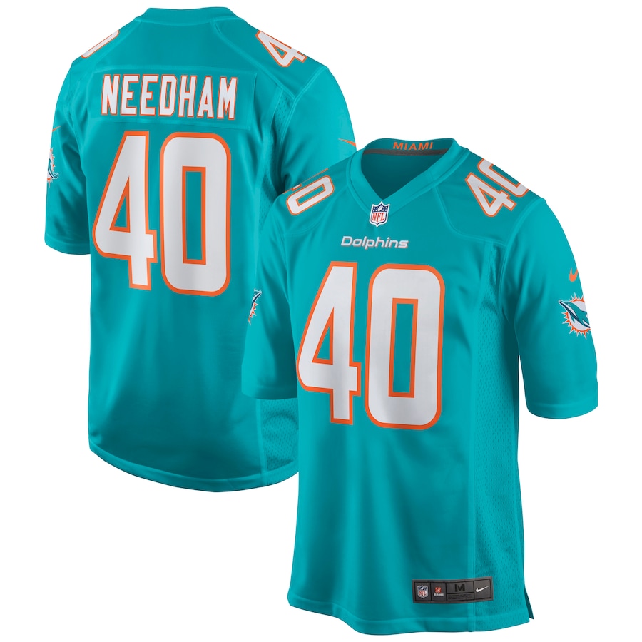 Men's Miami Dolphins Nik Needham Nike Aqua Game Jersey - ujerseystore