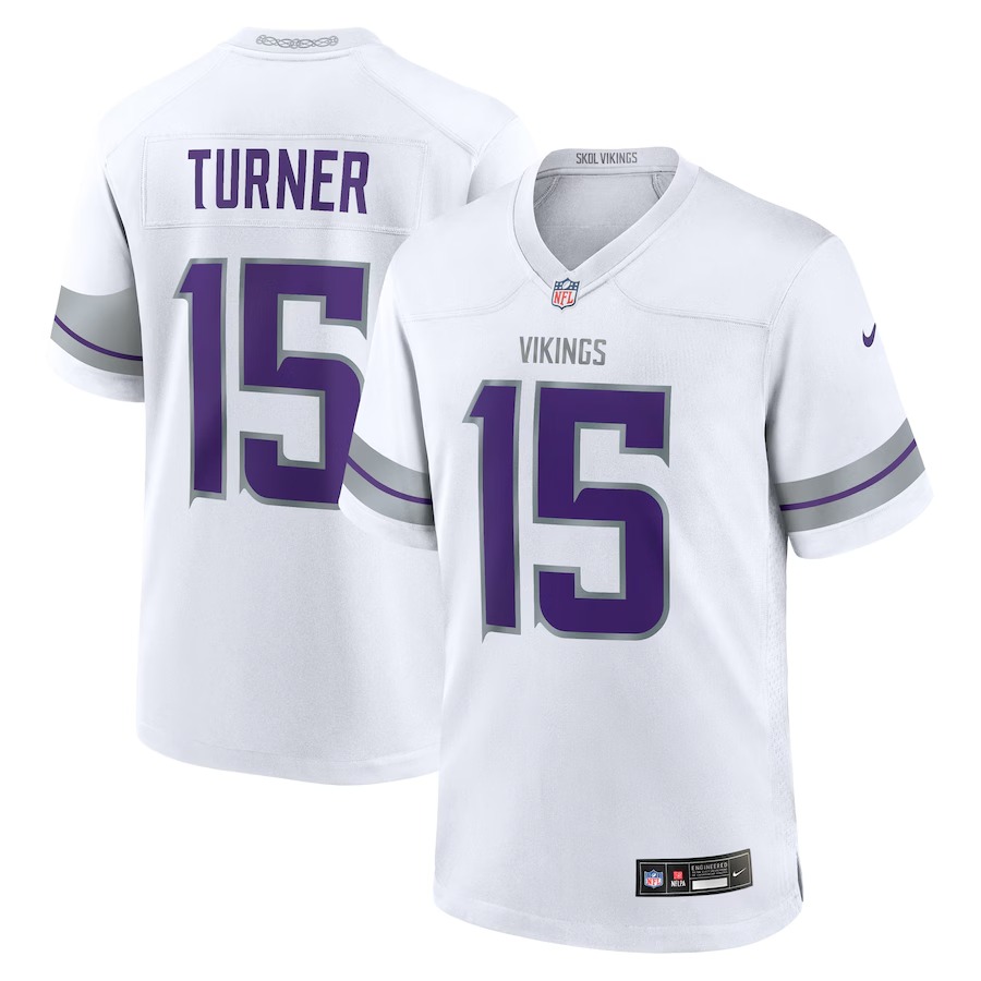Men's Minnesota Vikings Dallas Turner Nike White Alternate Game Player Jersey - ujerseystore