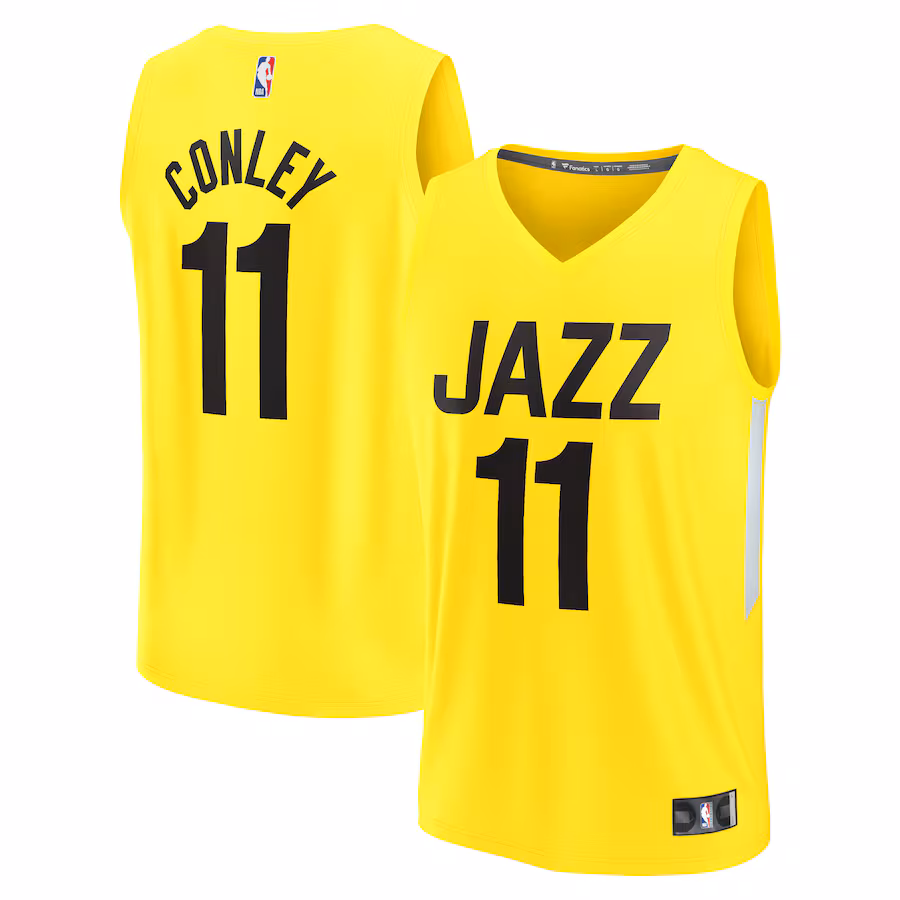 Men's Utah Jazz Mike Conley Fanatics Yellow Fast Break Replica Jersey - Icon Edition - ujerseystore