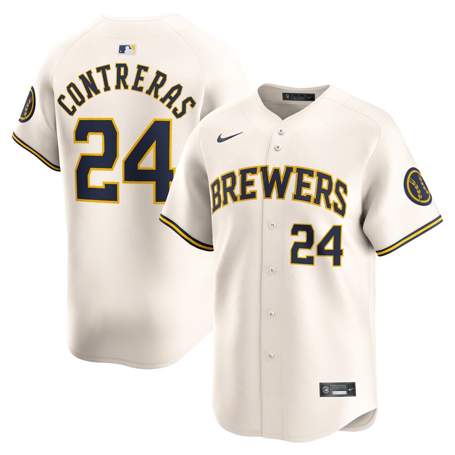 Men's Milwaukee Brewers William Contreras Nike Cream Home Limited Player Jersey - ujerseystore