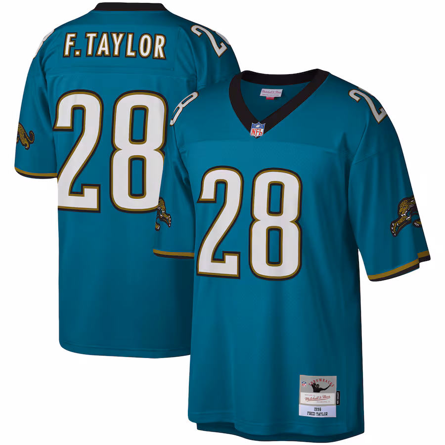 Men's Jacksonville Jaguars Fred Taylor Mitchell & Ness Teal Legacy Replica Jersey - ujerseystore