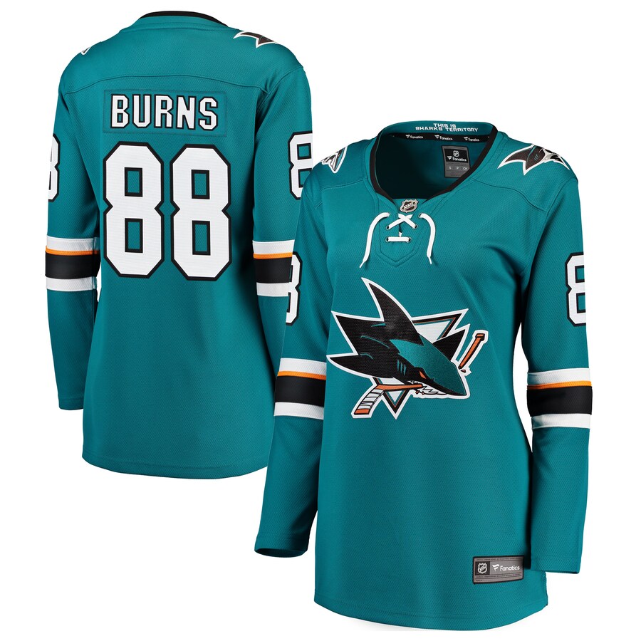 Women's San Jose Sharks Brent Burns Fanatics Branded Teal Home Breakaway Player Jersey - ujerseystore