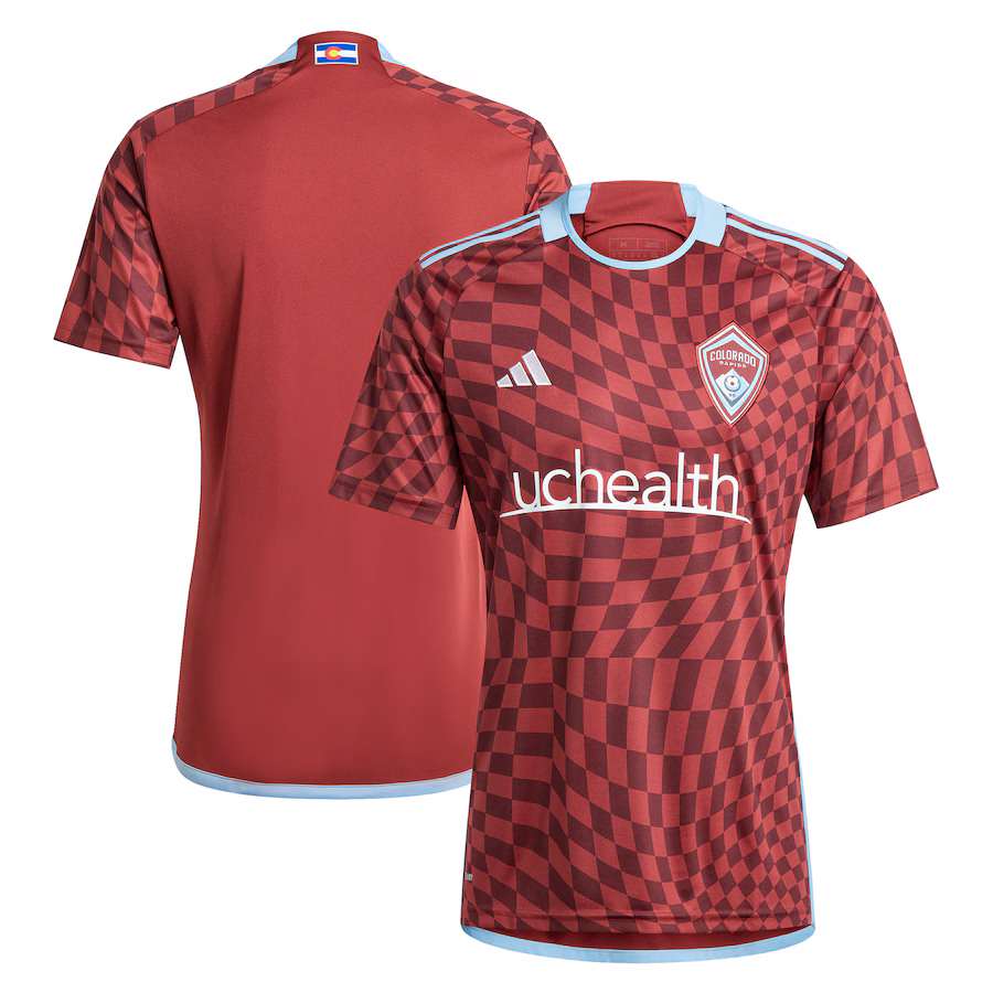 Men's Colorado Rapids  adidas Burgundy 2024 One Flag Kit Replica Jersey - ujerseystore
