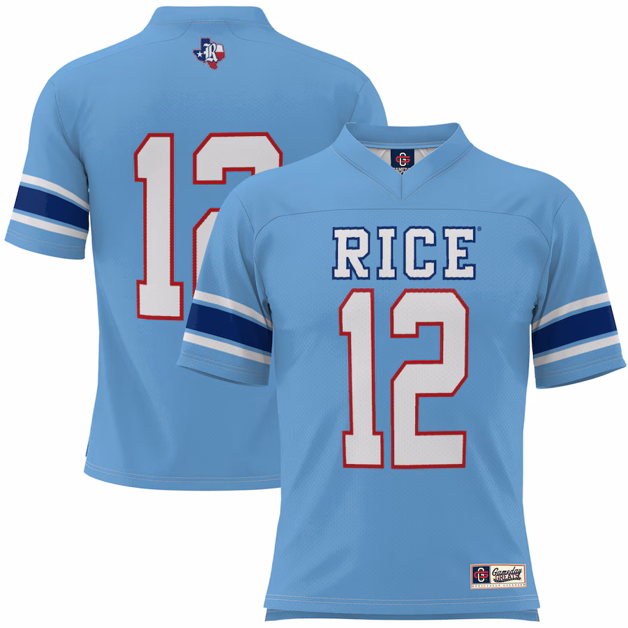 Youth GameDay Greats #1 Light Blue Rice Owls Football Jersey - ujerseystore
