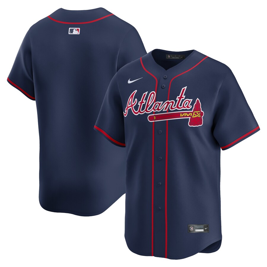 Men's Atlanta Braves  Nike Navy Alternate Limited Jersey - ujerseystore
