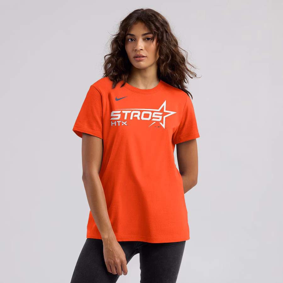 Women's Houston Astros Nike Orange 2025 City Connect Wordmark T-Shirt - ujerseystore