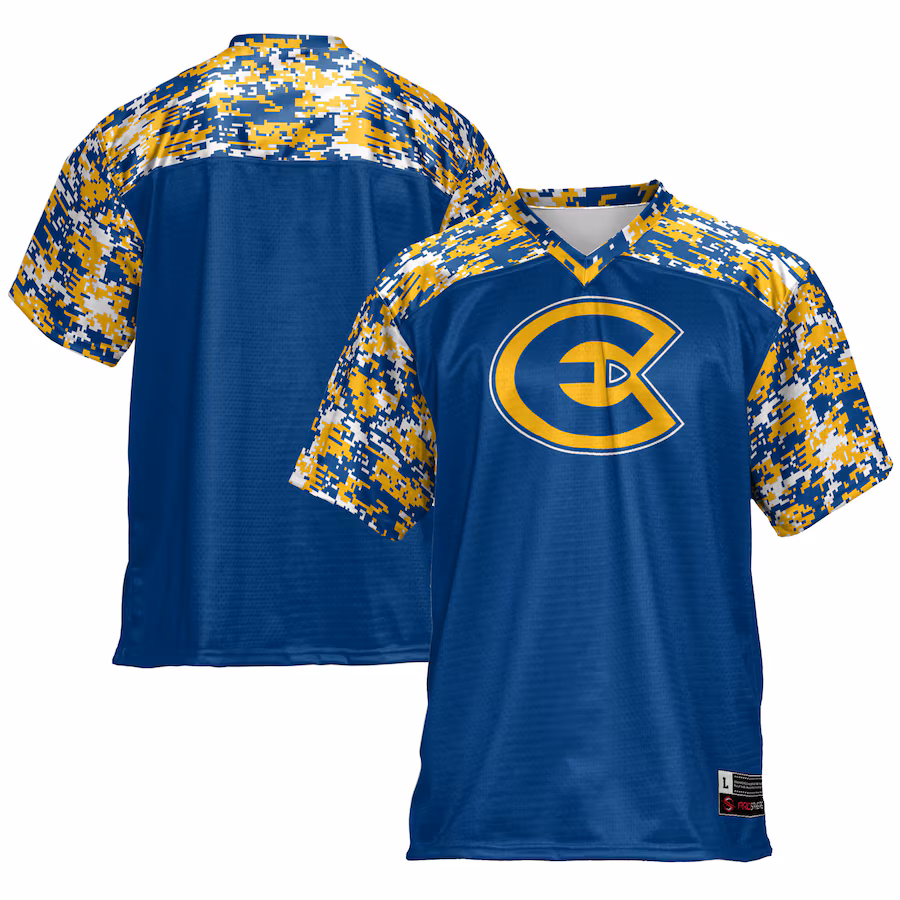 Men's GameDay Greats Navy Wisconsin Eau Claire Blugolds Football Jersey - ujerseystore