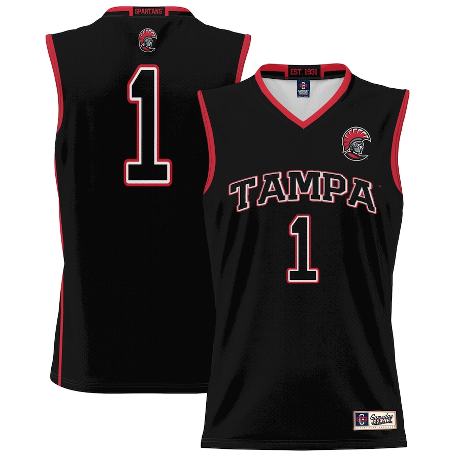 Youth GameDay Greats #1 Black Tampa Spartans Lightweight Basketball Jersey - ujerseystore
