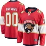 Men's Florida Panthers Fanatics Branded Red Home Breakaway Custom Jersey - ujerseystore
