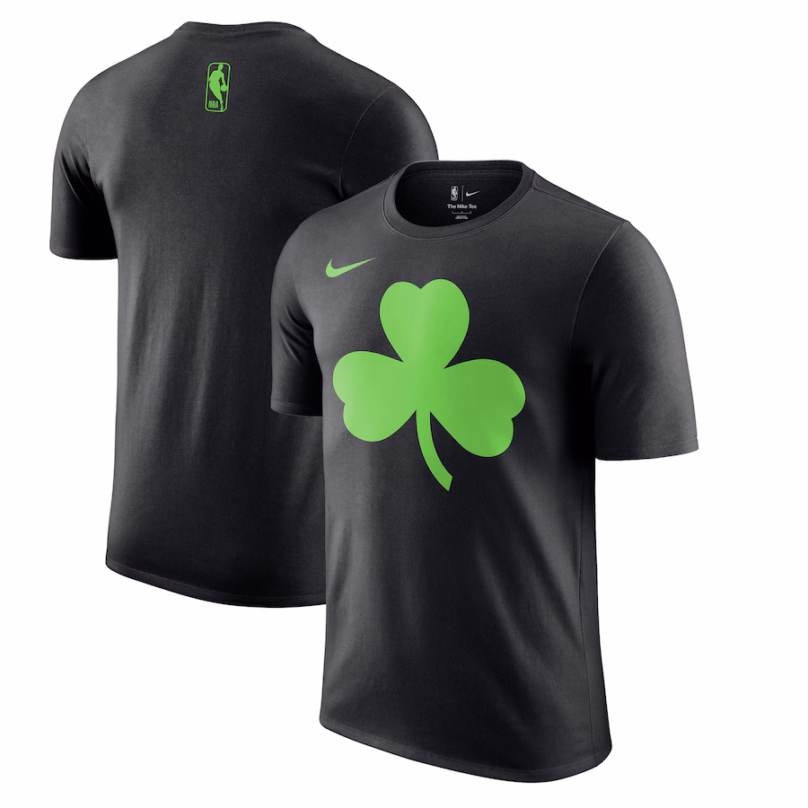 Men's Boston Celtics Nike Black 2024/25 City Edition Essential Logo T-Shirt - ujerseystore