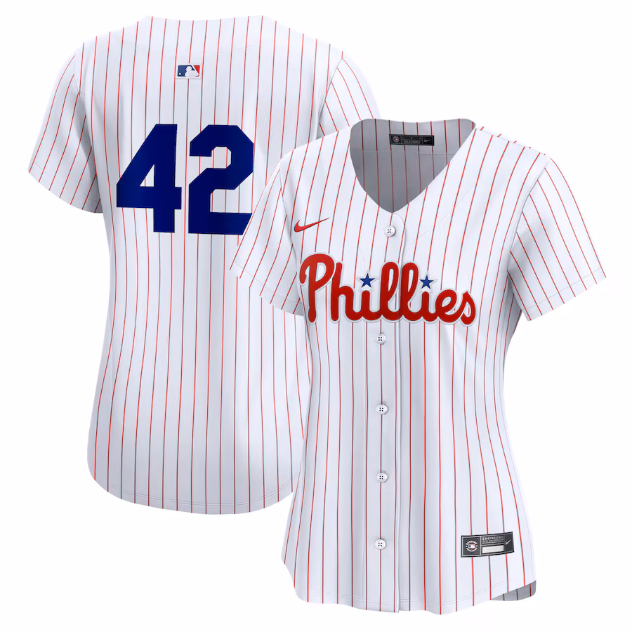 Women's Philadelphia Phillies  Nike White 2024 Jackie Robinson Day Home Limited Jersey - ujerseystore