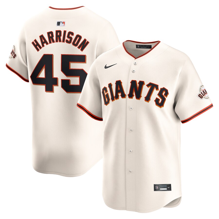 Men's San Francisco Giants Kyle Harrison Nike Cream Home Limited Player Jersey - ujerseystore