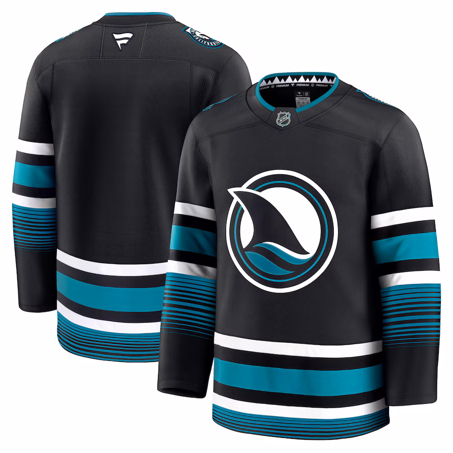 Men's San Jose Sharks Fanatics Black Alternate Premium Jersey - ujerseystore