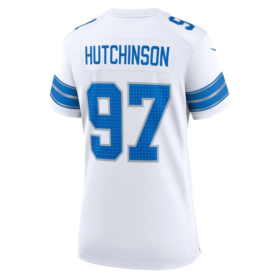 Women's Detroit Lions Aidan Hutchinson Nike White Game Jersey - ujerseystore