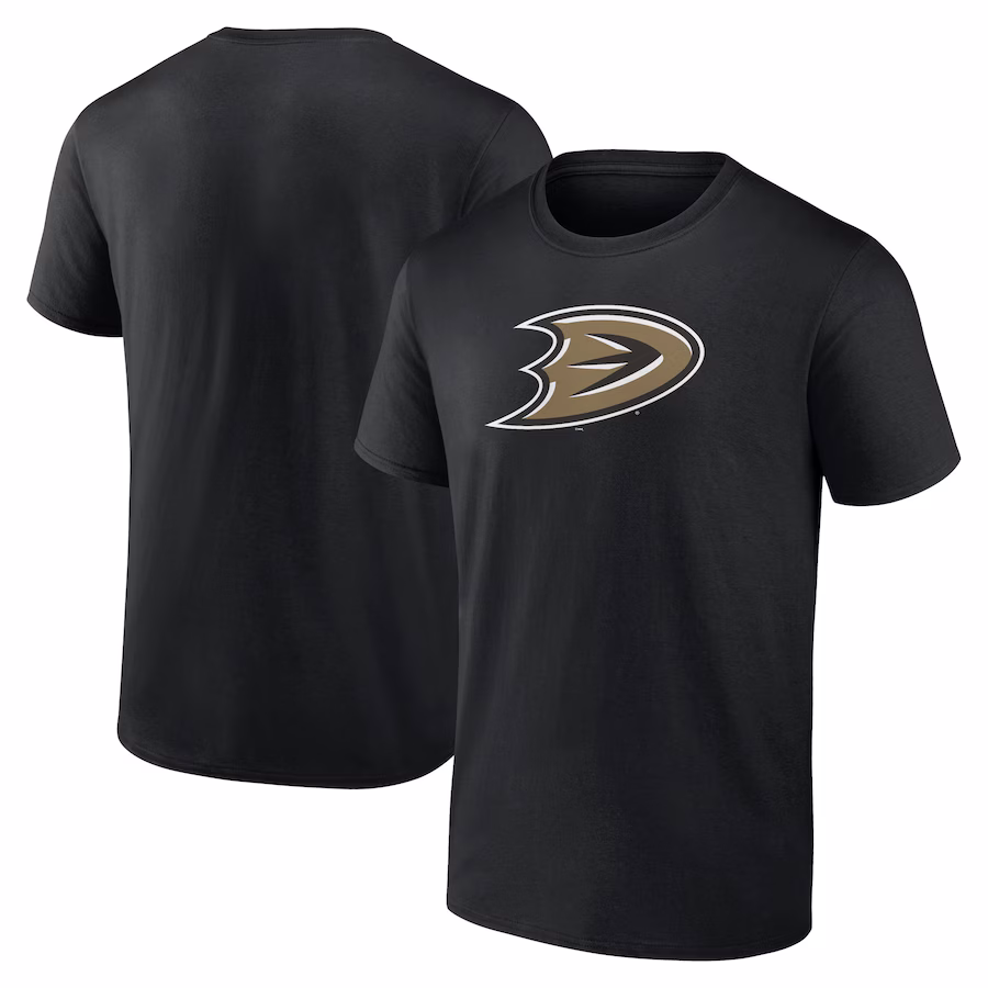 Men's Anaheim Ducks Black Secondary Logo T-Shirt - ujerseystore
