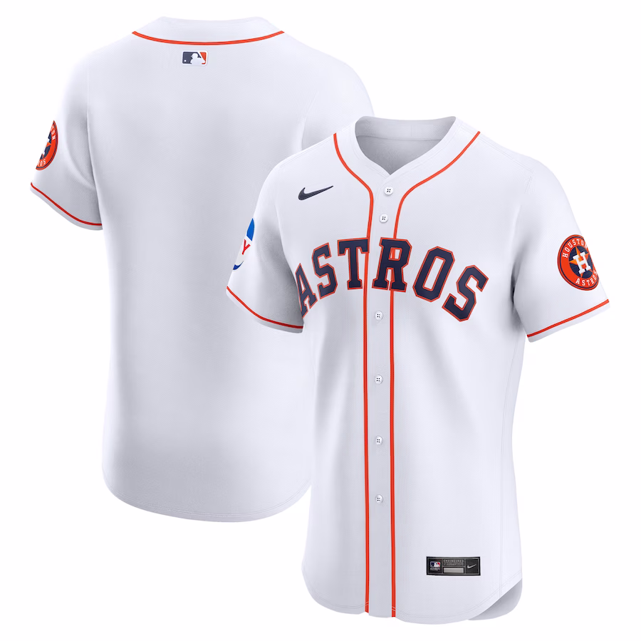Men's Houston Astros Nike White Home Elite Patch Jersey - ujerseystore