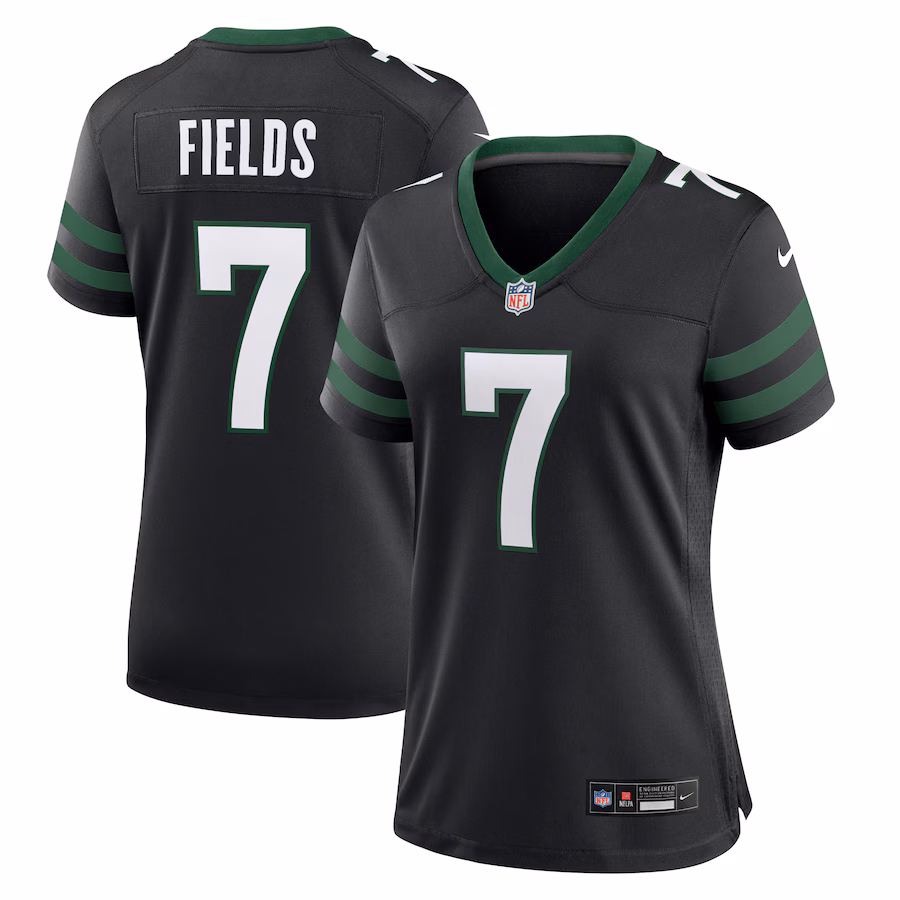 Women's New York Jets Justin Fields Nike Black Alternate Game Jersey - ujerseystore