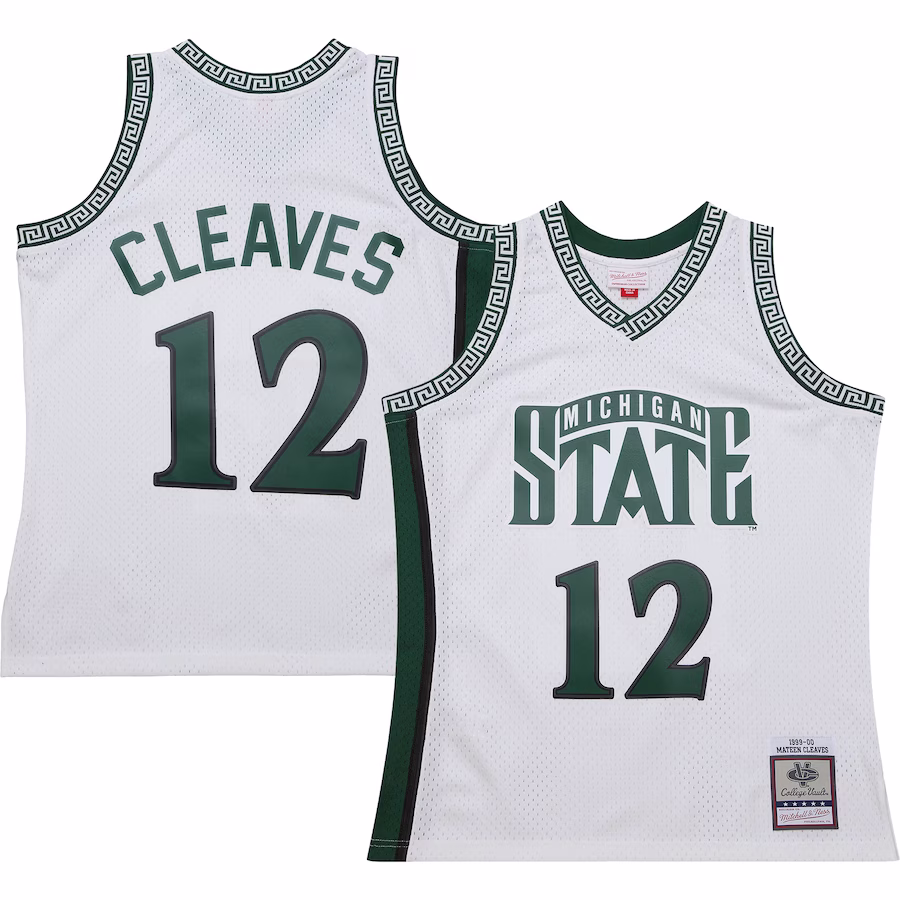 Mateen Cleaves Michigan State Spartans Mitchell & Ness 125th Basketball Anniversary 1999 Throwback Fashion Jersey – White - ujerseystore