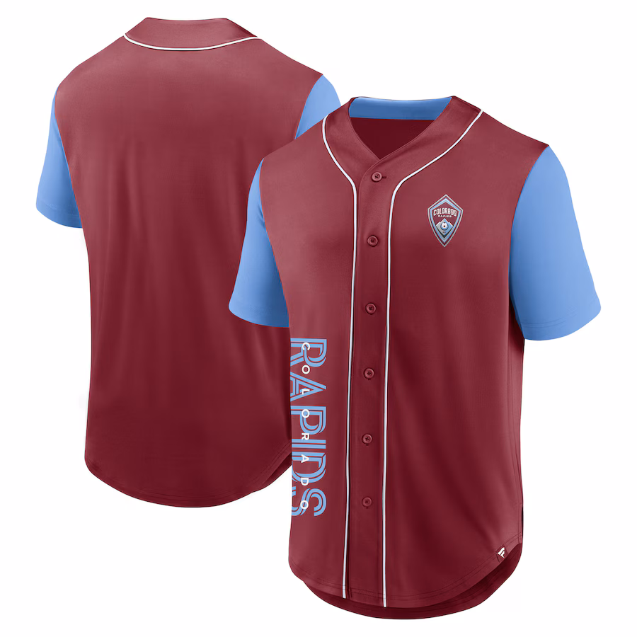 Men's Colorado Rapids Fanatics Burgundy Balance Fashion Baseball Jersey - ujerseystore